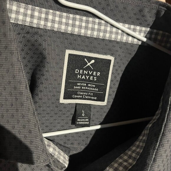 Denver Hayes Micro-Dot Dress Shirt – Charcoal  NWT - Picture 2 of 3